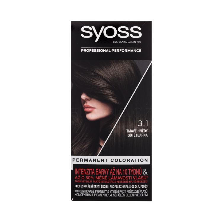 Syoss Permanent Coloration Barva na vlasy pro ženy 50 ml Odstín 3-1 Dark Brown