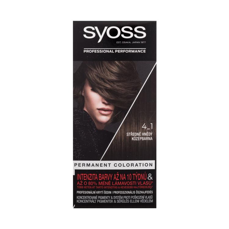 Syoss Permanent Coloration Barva na vlasy pro ženy 50 ml Odstín 4-1 Medium Brown
