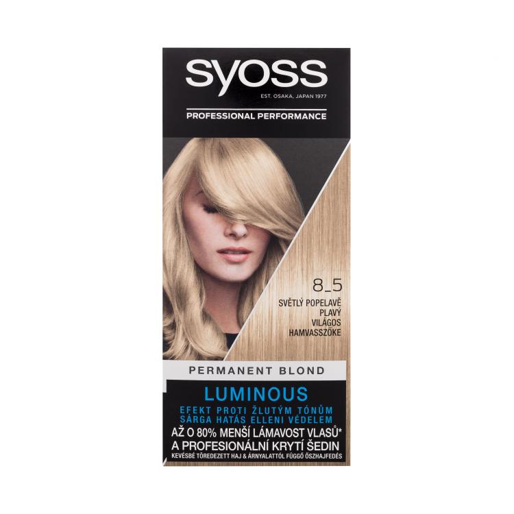 Syoss Permanent Coloration Permanent Blond Barva na vlasy pro ženy 50 ml Odstín 8-5 Light Ashy Blond