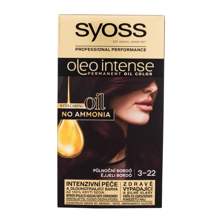 Syoss Oleo Intense Permanent Oil Color Barva na vlasy pro ženy 50 ml Odstín 3-22 Midnight Bordeaux