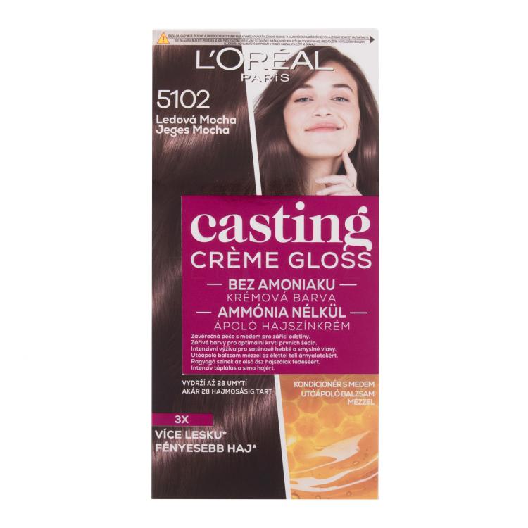 L&#039;Oréal Paris Casting Creme Gloss Barva na vlasy pro ženy 48 ml Odstín 5102 Iced Mocha poškozená krabička