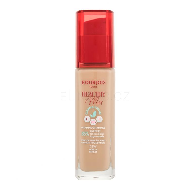 BOURJOIS Paris Healthy Mix Clean &amp; Vegan Radiant Foundation Make-up pro ženy 30 ml Odstín 52W Vanilla
