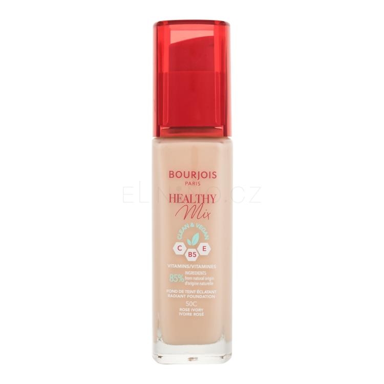 BOURJOIS Paris Healthy Mix Clean &amp; Vegan Radiant Foundation Make-up pro ženy 30 ml Odstín 50C Rose Ivory