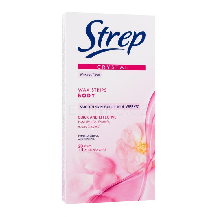 Strep Crystal Wax Strips Body Quick And Effective Normal Skin Depilační přípravek pro ženy 20 ks poškozená krabička