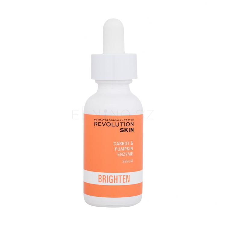 Revolution Skincare Brighten Carrot &amp; Pumpkin Enzyme Serum Pleťové sérum pro ženy 30 ml poškozená krabička
