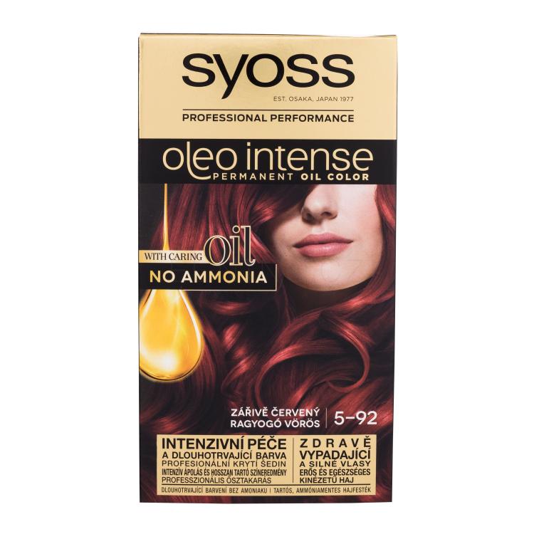 Syoss Oleo Intense Permanent Oil Color Barva na vlasy pro ženy 50 ml Odstín 5-92 Bright Red poškozená krabička