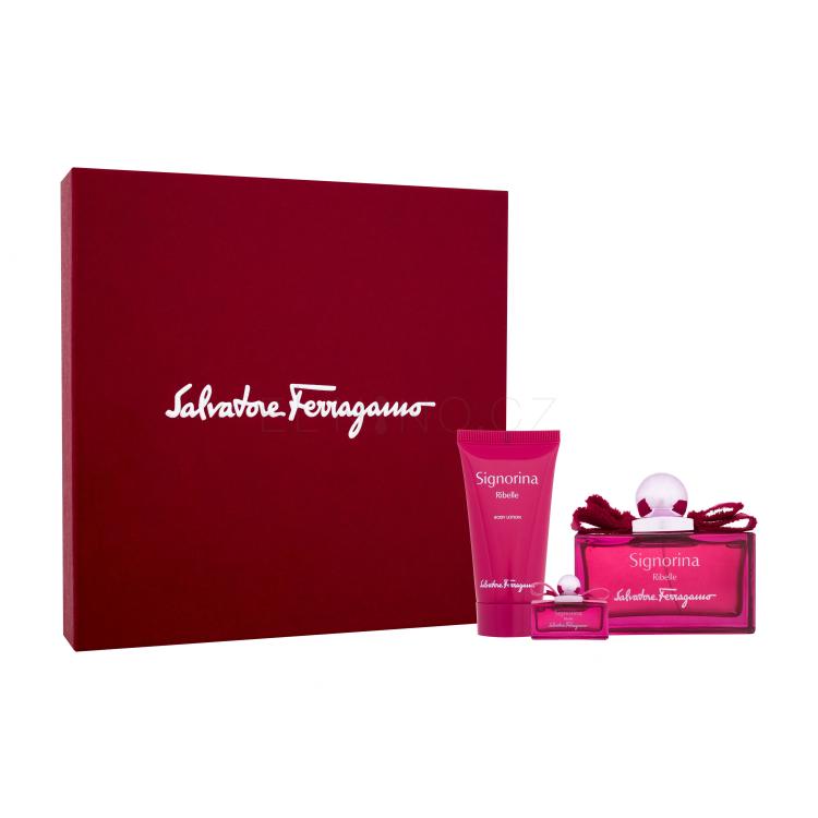 Ferragamo Signorina Ribelle Dárková kazeta parfémovaná voda 100 ml + tělové mléko 50 ml + parfémovaná voda 5 ml