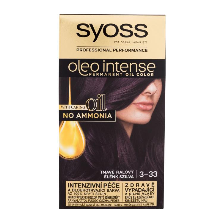 Syoss Oleo Intense Permanent Oil Color Barva na vlasy pro ženy 50 ml Odstín 3-33 Rich Plum poškozená krabička