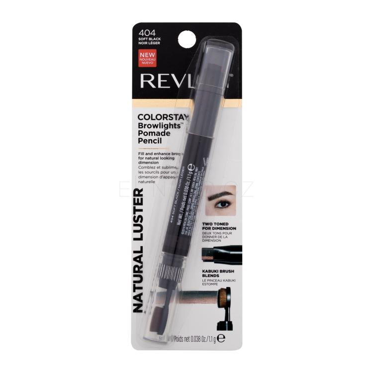 Revlon Colorstay Browlights Pomade Pencil Tužka na obočí pro ženy 1,1 g Odstín 404 Soft Black