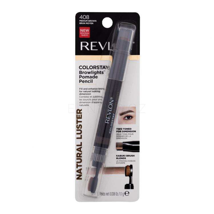 Revlon Colorstay Browlights Pomade Pencil Tužka na obočí pro ženy 1,1 g Odstín 408 Medium Brown