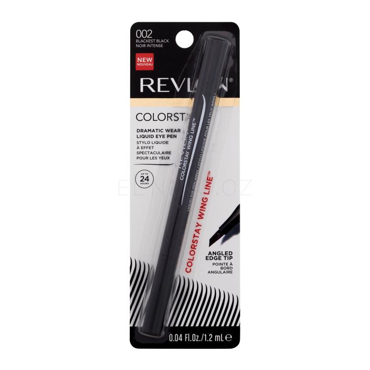 Revlon Colorstay Liquid Eye Pen Wing Oční linka pro ženy 1,2 ml Odstín 002 Blackest Black