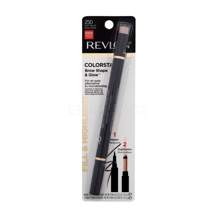 Revlon Colorstay Brow Shape &amp; Glow Tužka na obočí pro ženy 0,83 g Odstín 250 Soft Black