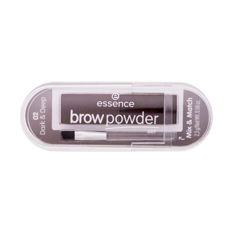 Essence Brow Powder Set Pudr na obočí pro ženy 2,3 g Odstín 02 Dark &amp; Deep