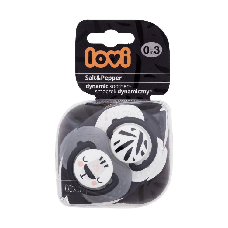 LOVI Salt&amp;Pepper Dynamic Soother 0-3m Dudlík pro děti 2 ks