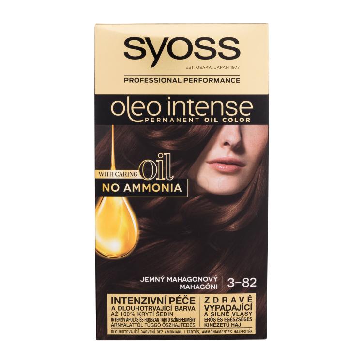 Syoss Oleo Intense Permanent Oil Color Barva na vlasy pro ženy 50 ml Odstín 3-82 Subtle Mahogany poškozená krabička