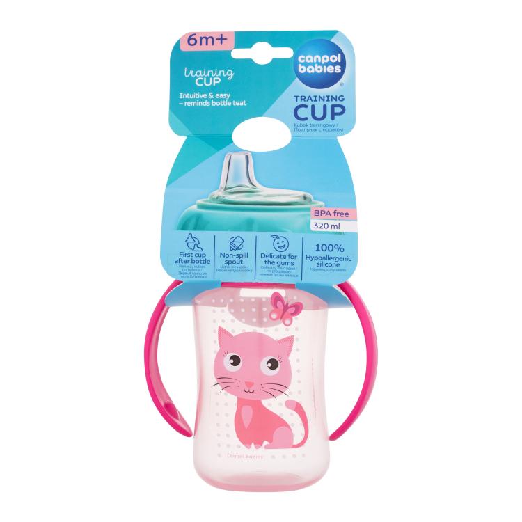 Canpol babies Cute Animals Training Cup Cat Hrneček pro děti 320 ml