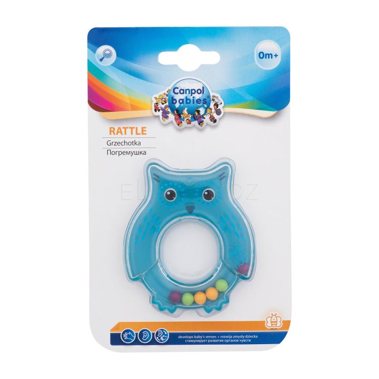 Canpol babies Rattle Owl Blue Hračka pro děti 1 ks