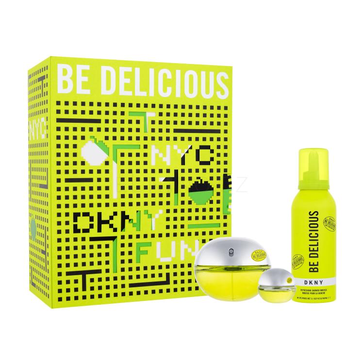 DKNY DKNY Be Delicious Dárková kazeta parfémovaná voda 100 ml + parfémovaná voda 7 ml + sprchová pěna 150 ml