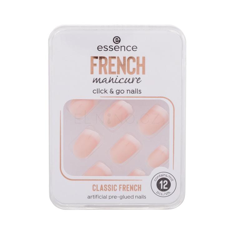 Essence French Manicure Click &amp; Go Nails Umělé nehty pro ženy Odstín 01 Classic French Set
