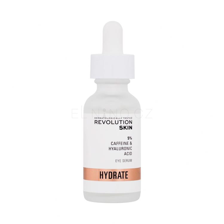Revolution Skincare Hydrate 5% Caffeine &amp; Hyaluronic Acid Eye Serum Oční sérum pro ženy 30 ml