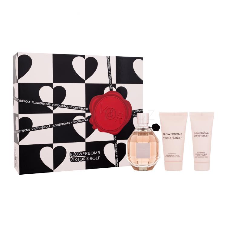 Viktor &amp; Rolf Flowerbomb Dárková kazeta parfémovaná voda 100 ml + tělové mléko 50 ml + tělový krém 40 ml
