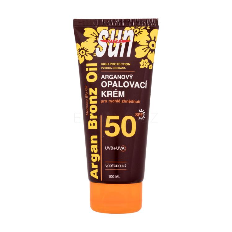 Vivaco Sun Argan Bronz Oil Tanning Cream SPF50 Opalovací přípravek na tělo 100 ml