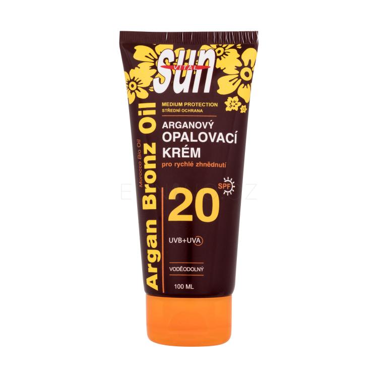 Vivaco Sun Argan Bronz Oil Tanning Cream SPF20 Opalovací přípravek na tělo 100 ml