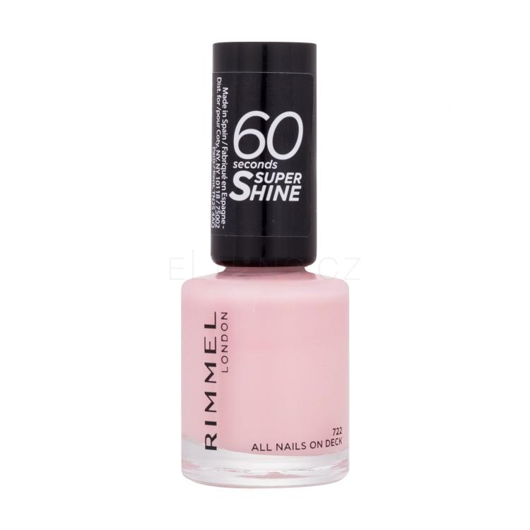 Rimmel London 60 Seconds Super Shine Lak na nehty pro ženy 8 ml Odstín 722 All Nails On Deck