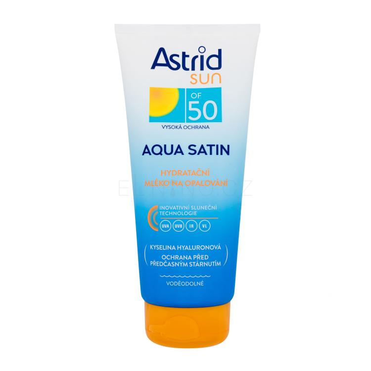 Astrid Sun Aqua Satin Moisturizing Milk SPF50 Opalovací přípravek na tělo 200 ml
