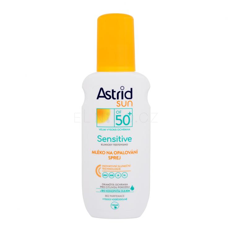 Astrid Sun Sensitive Milk Spray SPF50+ Opalovací přípravek na tělo 150 ml