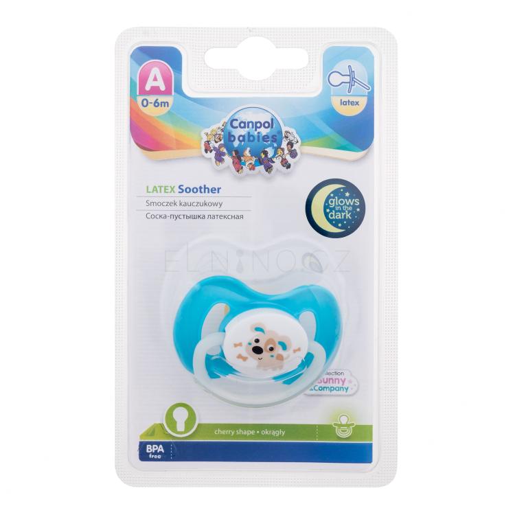 Canpol babies Bunny &amp; Company Latex Soother Turquoise 0-6m Dudlík pro děti 1 ks