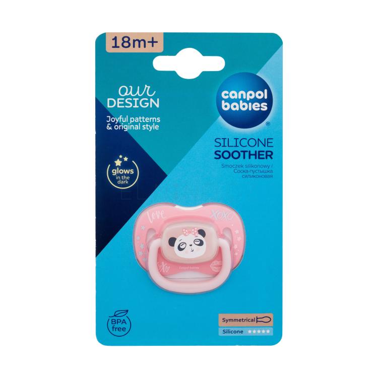 Canpol Babies Exotic Animals Silicone Soother Panda 18m+ Dudlík pro děti 1 ks