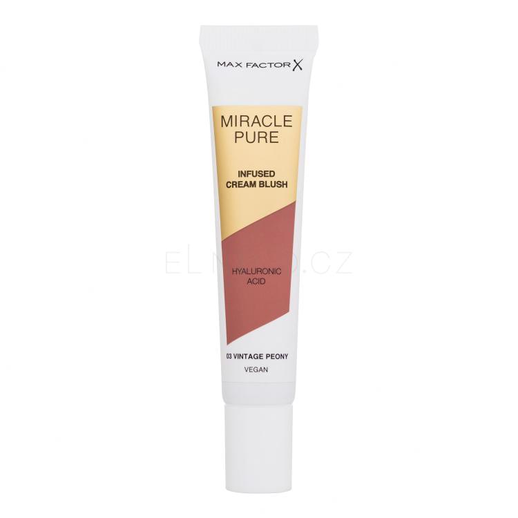 Max Factor Miracle Pure Infused Cream Blush Tvářenka pro ženy 15 ml Odstín 03 Vintage Peony