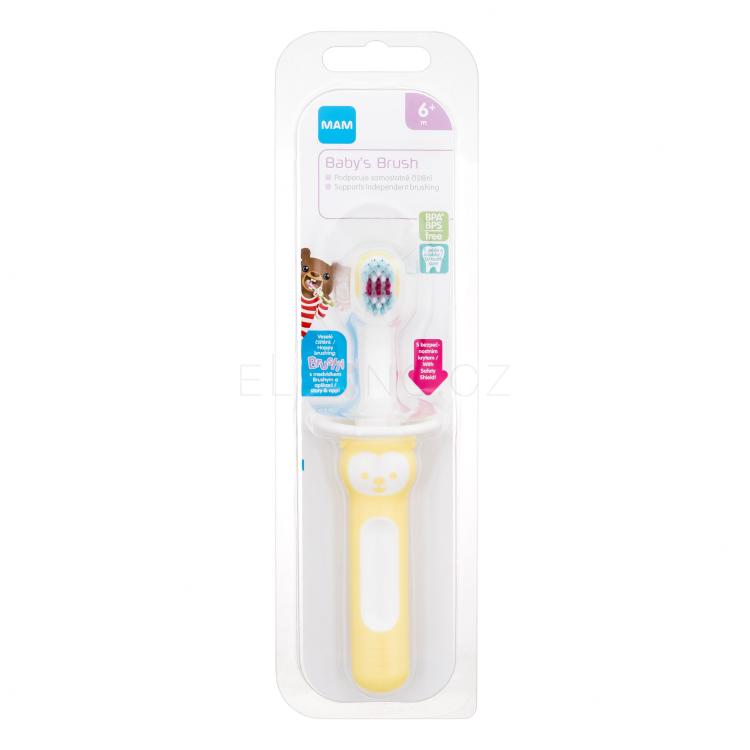 MAM Baby´s Brush 6m+ Yellow Klasický zubní kartáček pro děti 1 ks