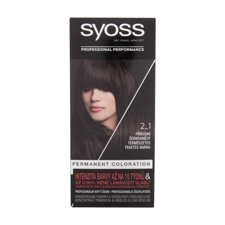 Syoss Permanent Coloration Barva na vlasy pro ženy 50 ml Odstín 2-1 Black-Brown