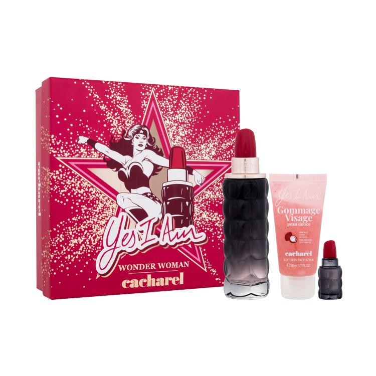Cacharel Yes I Am SET1 Dárková kazeta parfémovaná voda 75 ml + parfémovaná voda 5 ml + peeling na obličej 50 ml