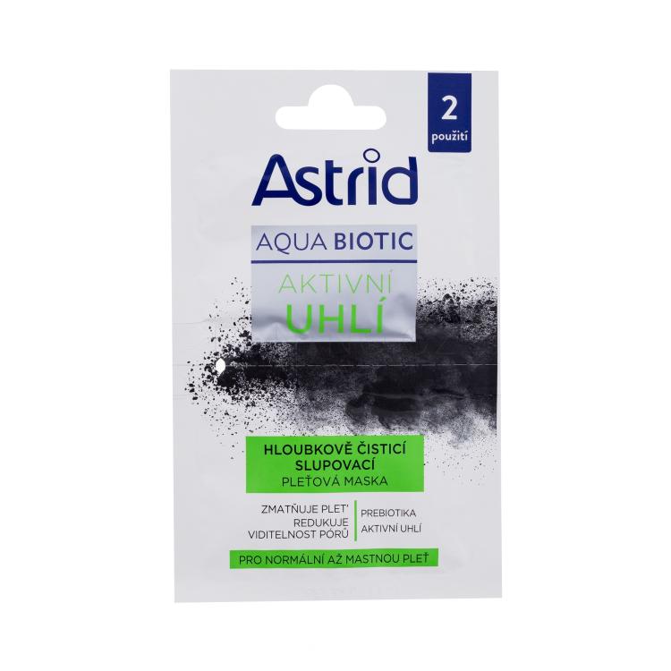 Astrid Aqua Biotic Active Charcoal Cleansing Mask Pleťová maska pro ženy 2x8 ml
