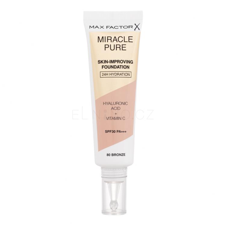 Max Factor Miracle Pure Skin-Improving Foundation SPF30 Make-up pro ženy 30 ml Odstín 80 Bronze