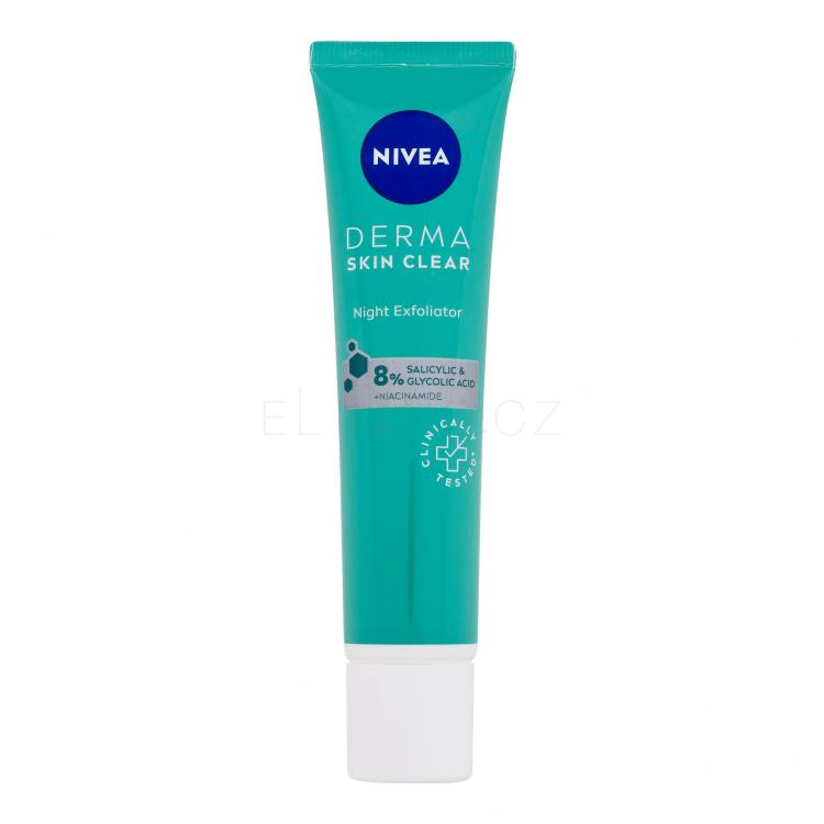 Nivea Derma Skin Clear Night Exfoliator Peeling pro ženy 40 ml