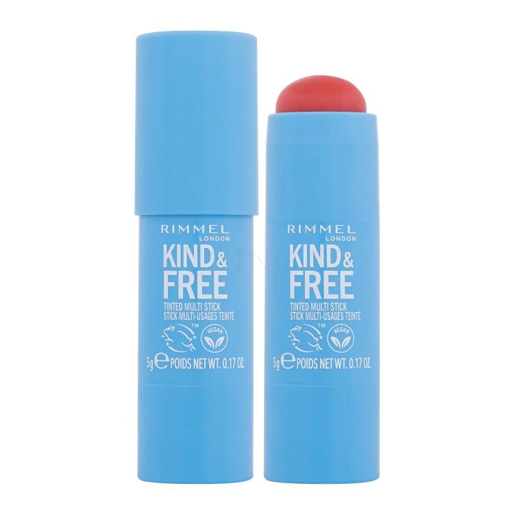 Rimmel London Kind &amp; Free Tinted Multi Stick Tvářenka pro ženy 5 g Odstín 004 Tangerine Dream