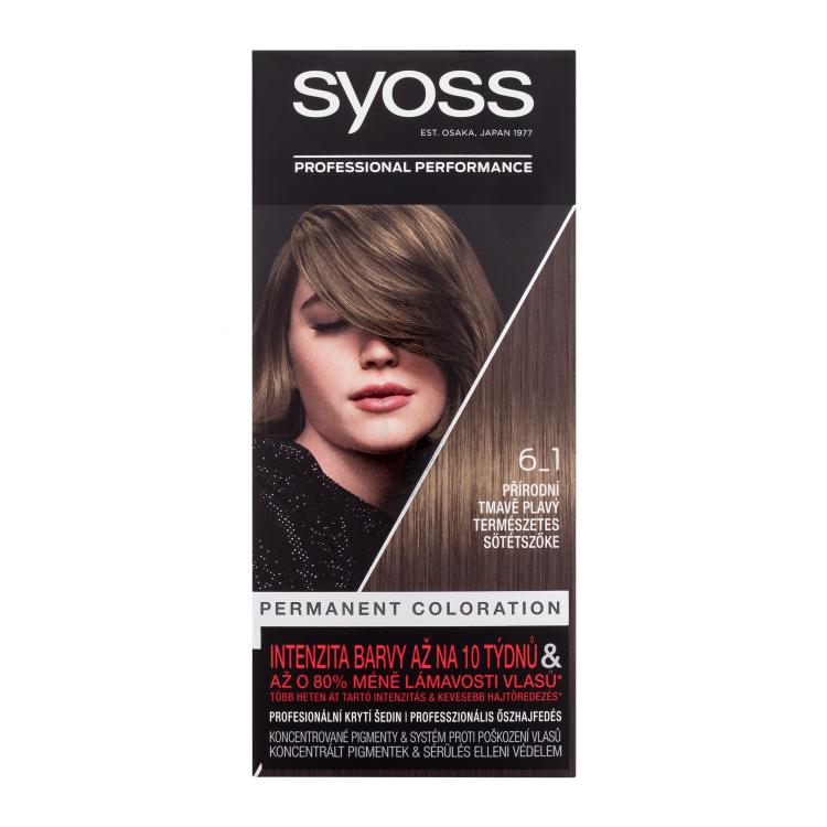 Syoss Permanent Coloration Barva na vlasy pro ženy 50 ml Odstín 6-1 Natural Dark Blonde