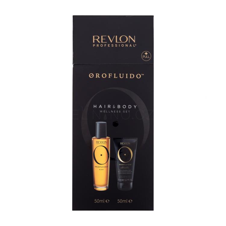 Revlon Professional Orofluido Elixir Dárková kazeta olej na vlasy Orofluido Elixir 50 ml + tělový krém Orofluido Body Cream 50 ml
