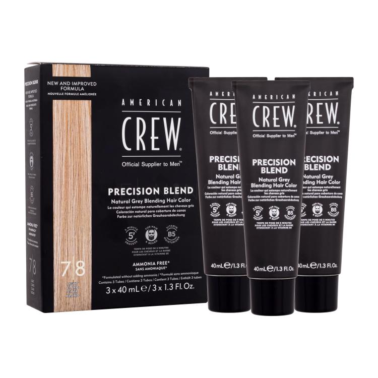 American Crew Precision Blend Natural Grey Blending Hair Color Barva na vlasy pro muže Odstín 7/8 Light Claro Clair Blond Set