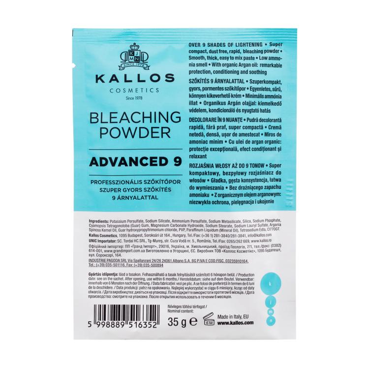 Kallos Cosmetics KJMN Advanced 9 Bleaching Powder Barva na vlasy pro ženy 35 g