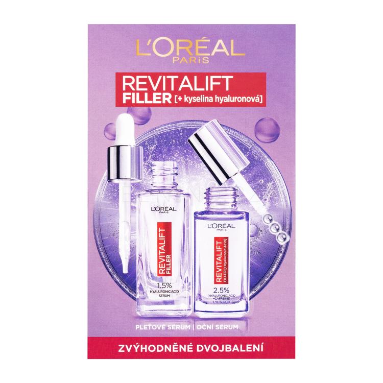 L&#039;Oréal Paris Revitalift Filler HA Dárková kazeta pleťové sérum Revitalift Filler HA 1,5% 30 ml + oční sérum Revitalift Filler HA 2,5% 20 ml