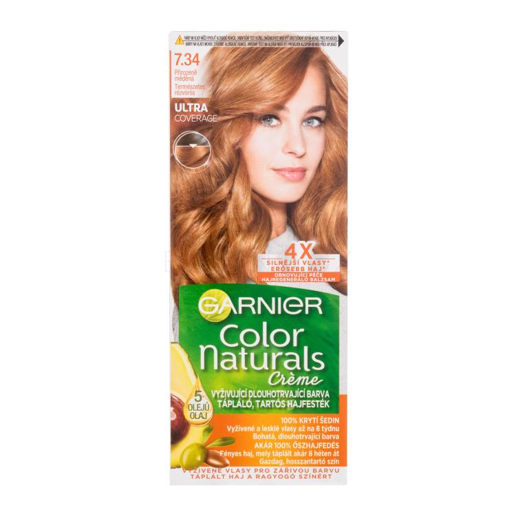 Garnier Color Naturals Créme Barva na vlasy pro ženy 40 ml Odstín 7,34 Natural Copper poškozená krabička