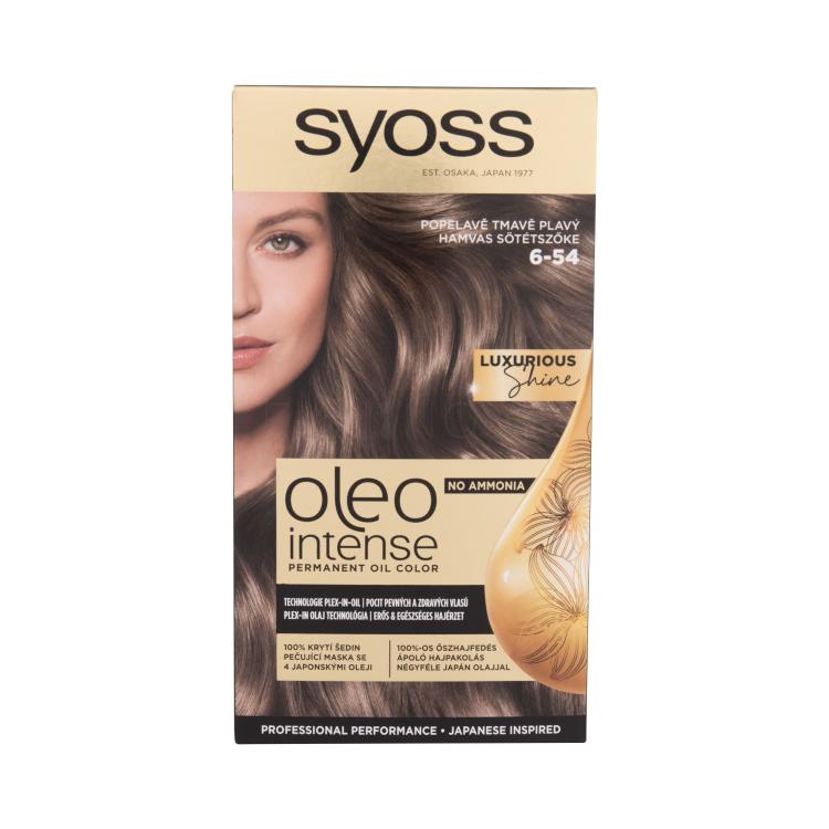 Syoss Oleo Intense Permanent Oil Color Barva na vlasy pro ženy 50 ml Odstín 6-54 Ash Dark Brown poškozená krabička