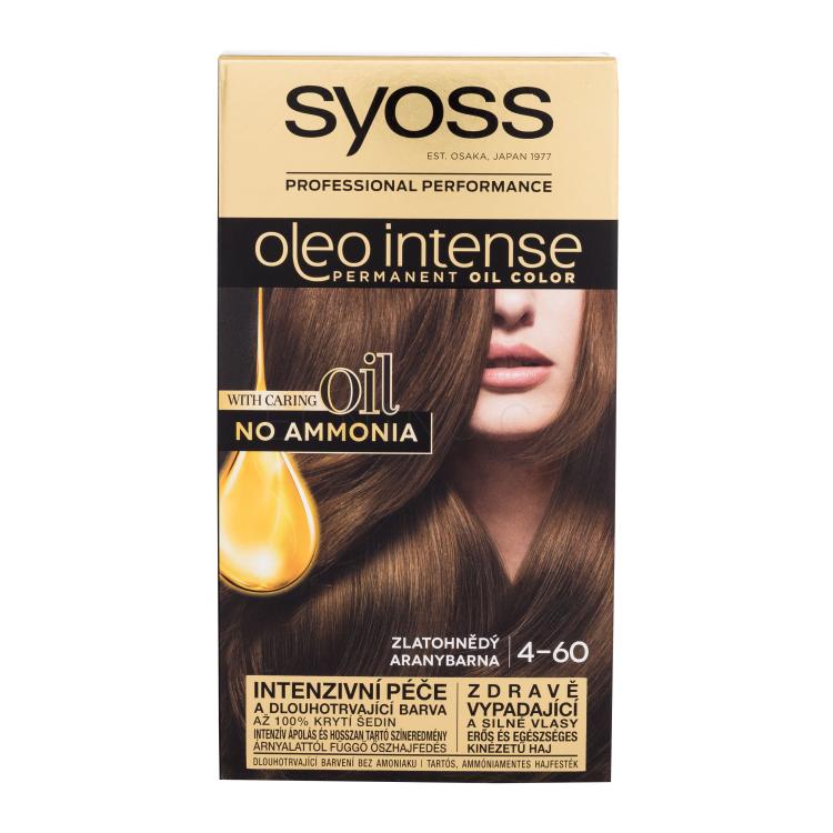 Syoss Oleo Intense Permanent Oil Color Barva na vlasy pro ženy 50 ml Odstín 4-60 Gold Brown poškozená krabička