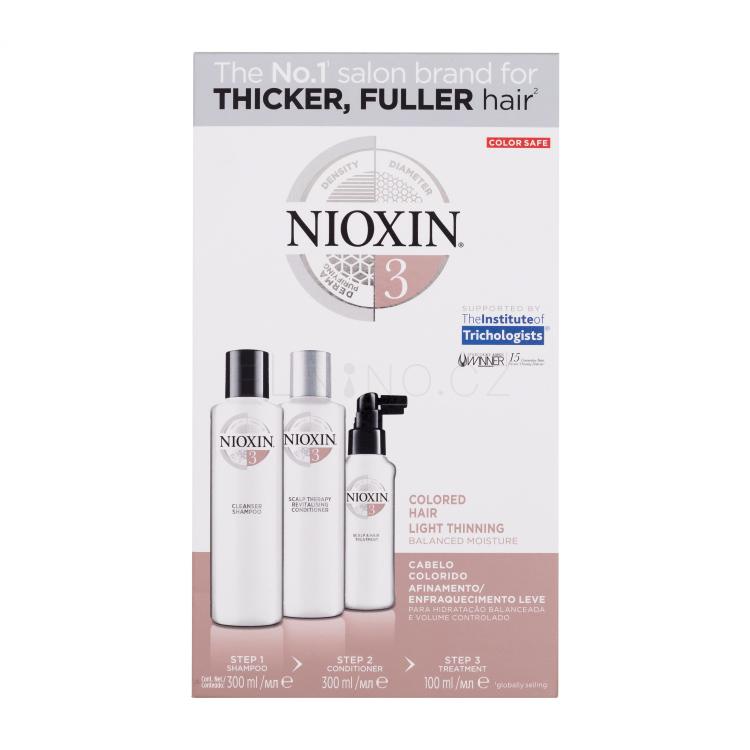 Nioxin System 3 Dárková kazeta šampon System 3 Cleanser Shampoo 300 ml + kondicionér System 3 Revitalising Conditioner 300 ml + vlasová péče System 3 Scalp &amp; Hair Treatment 100 ml