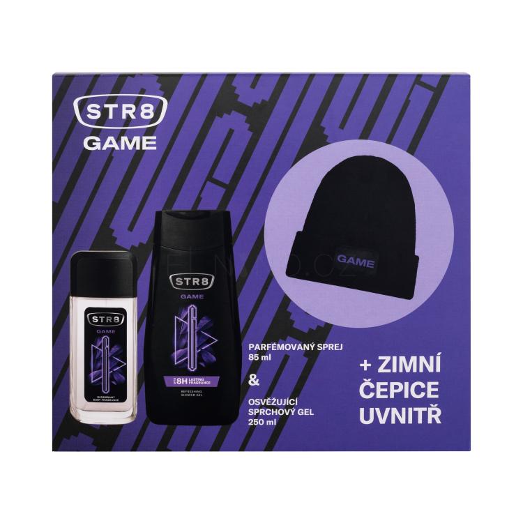 STR8 Game Dárková kazeta deodorant ve skle 85 ml + sprchový gel 250 ml + zimní čepice